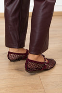Ballerina a rete con strass variante bordeaux Susy Mix