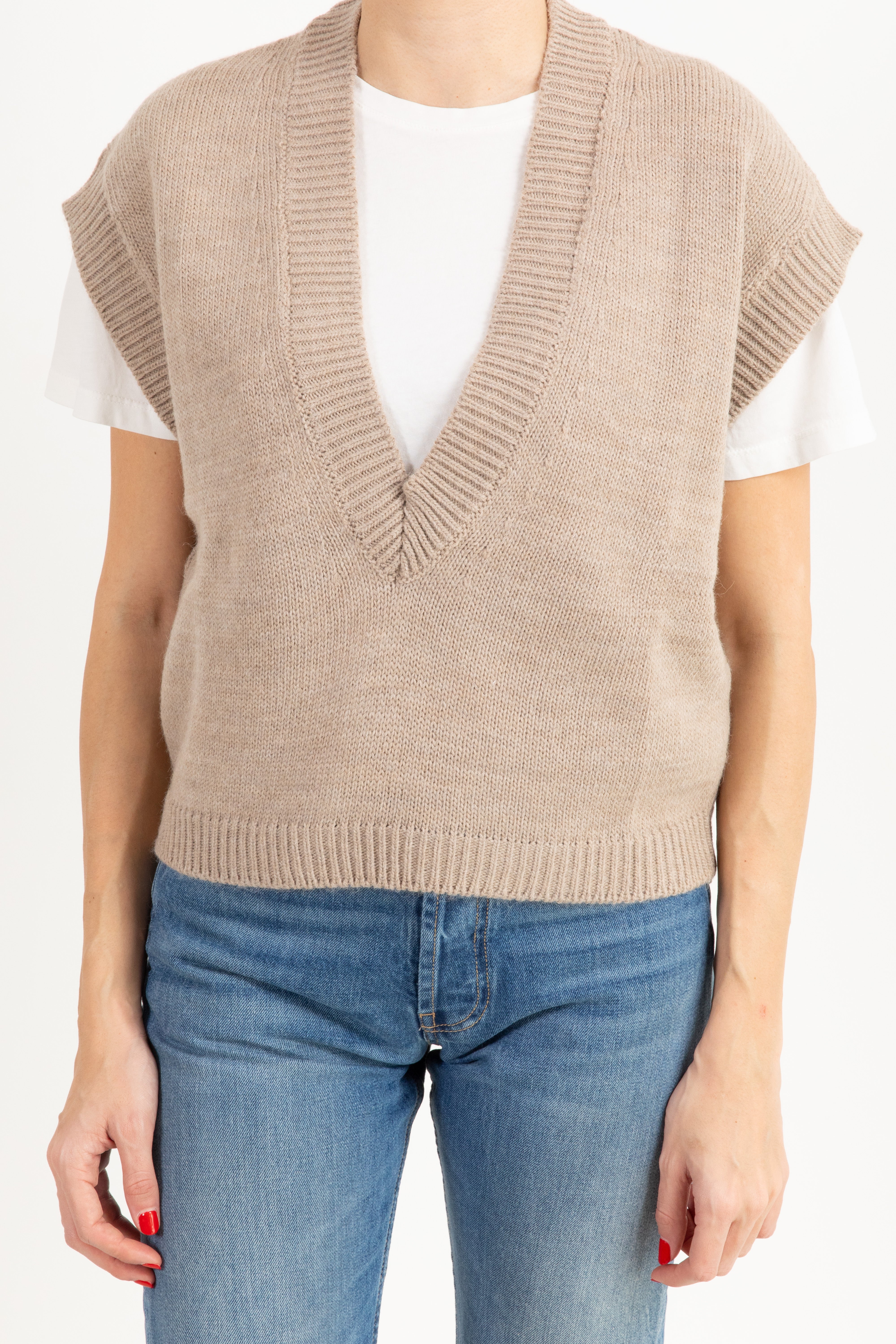 Gilet in maglia con scollo a "V" ViCOLO