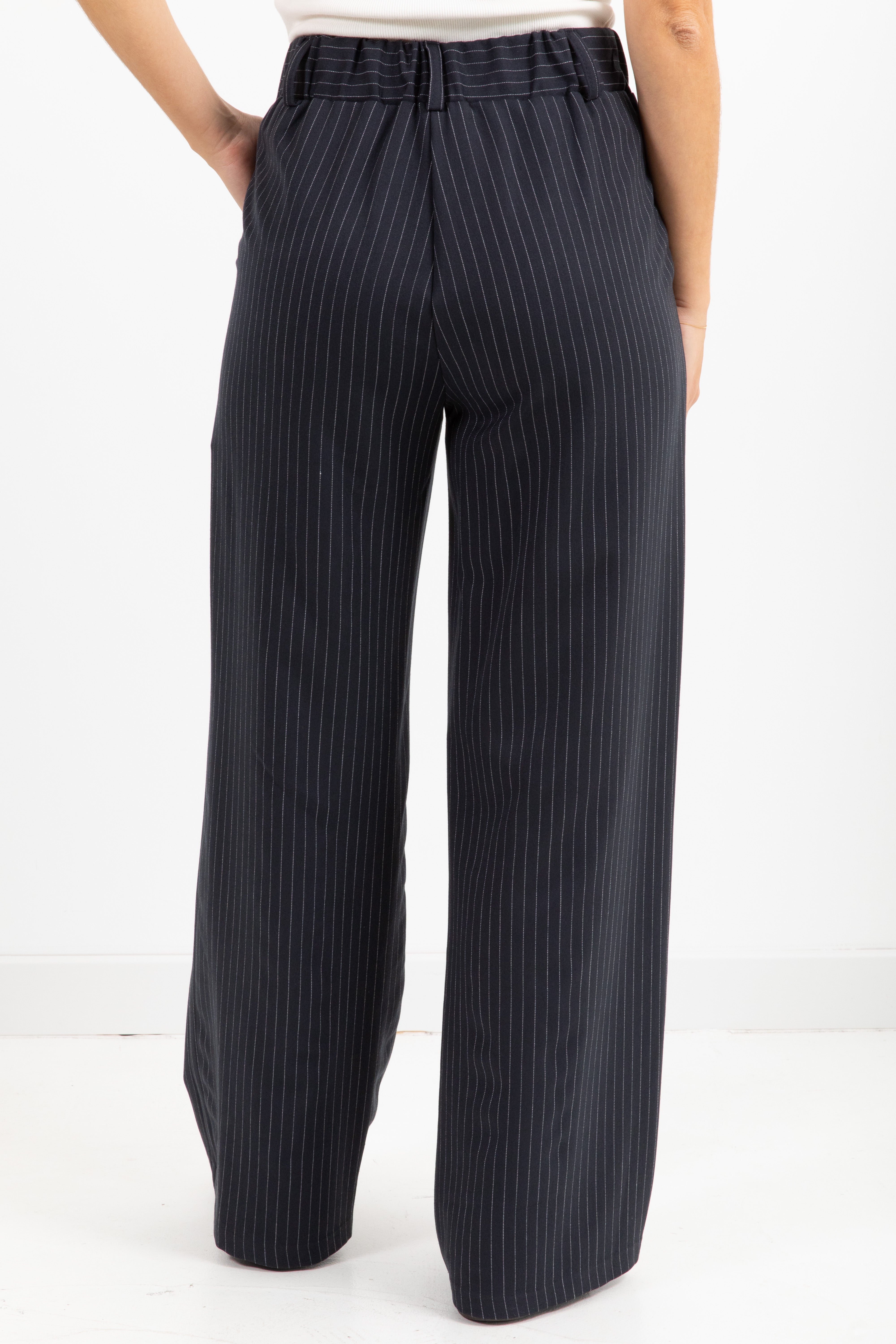 Tailleur gessato giacca e pantalone gamba dritta Dixie