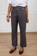 PRE ORDER 12/10 Pantalone Tom in eco-pelle variante antracite Motel