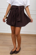 Mini-gonna effetto camicia annodata variante moro Tensione IN