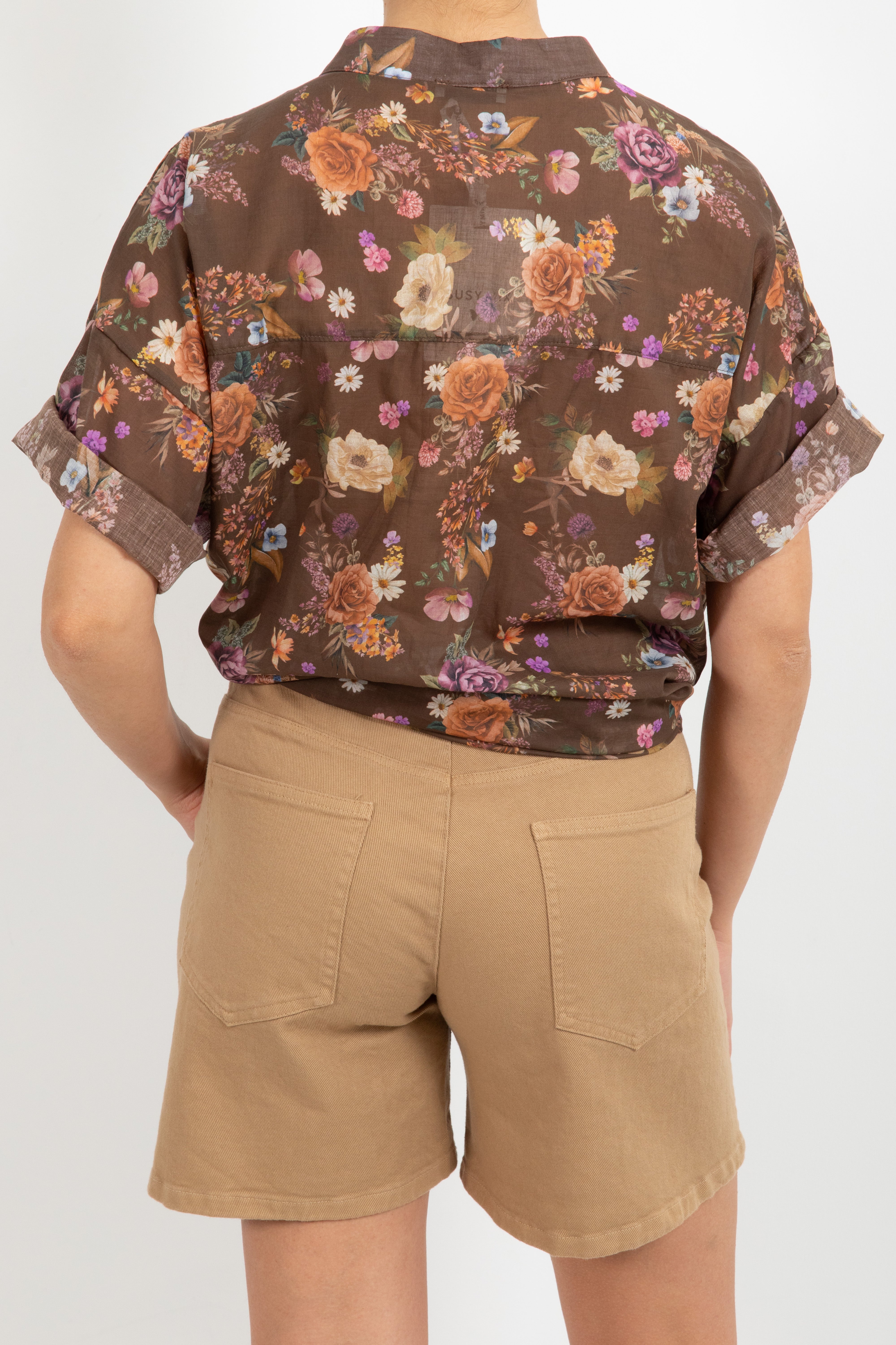 Camicia manica corta fantasia flowers multicolor Susy Mix