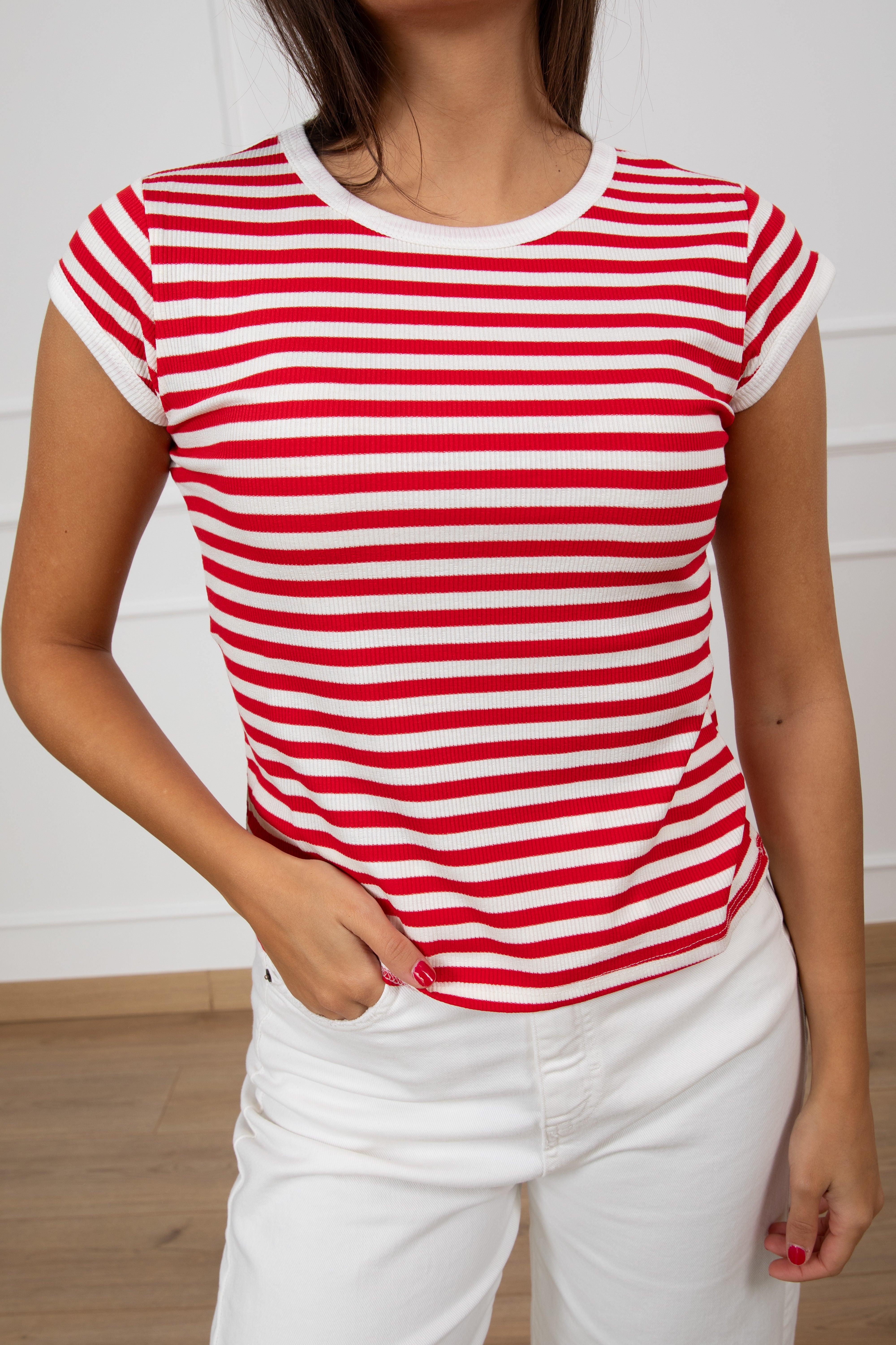 T-shirt in viscosa a righe Tensione IN