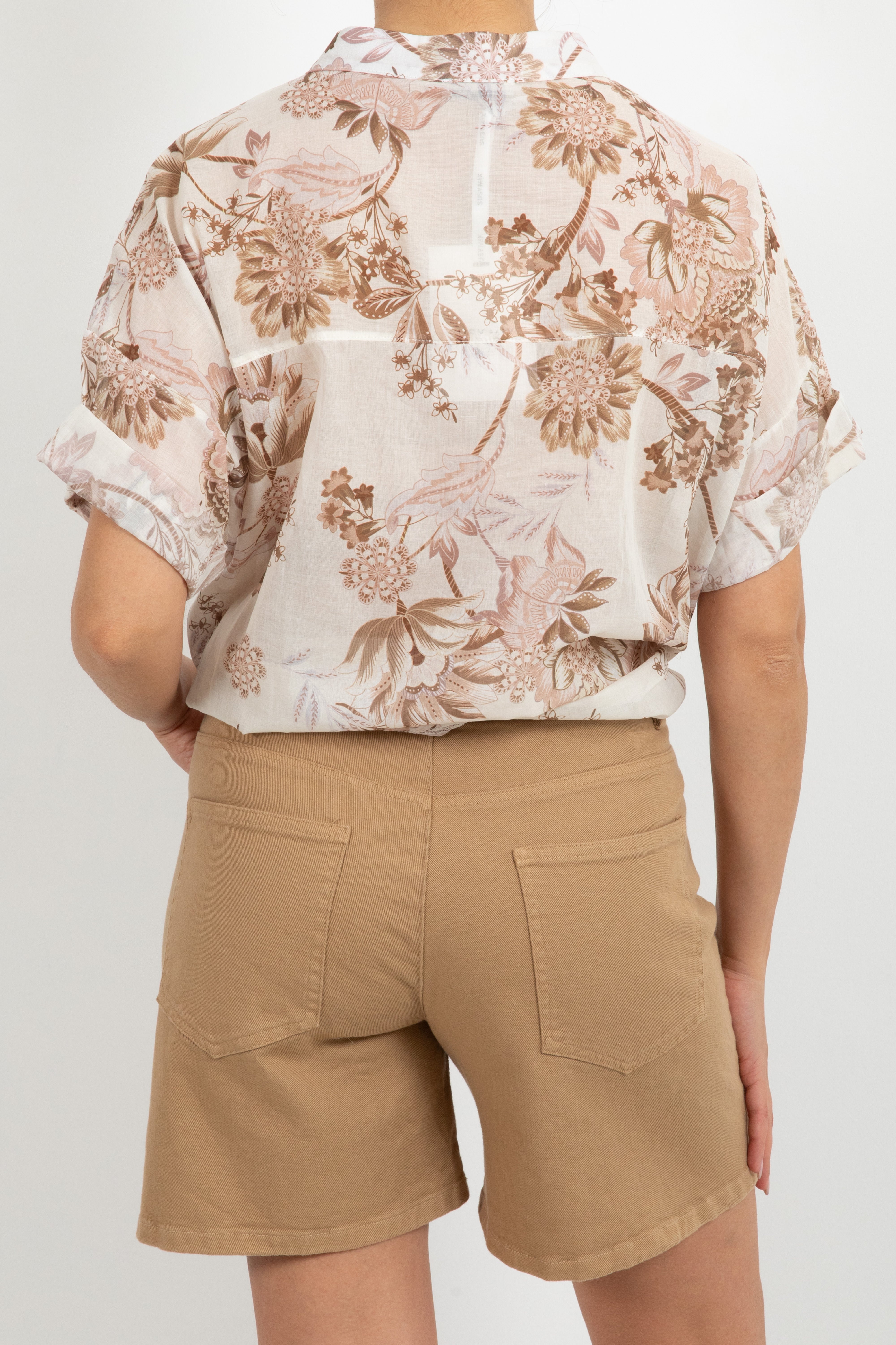 Camicia manica corta fantasia flowers rosa Susy Mix