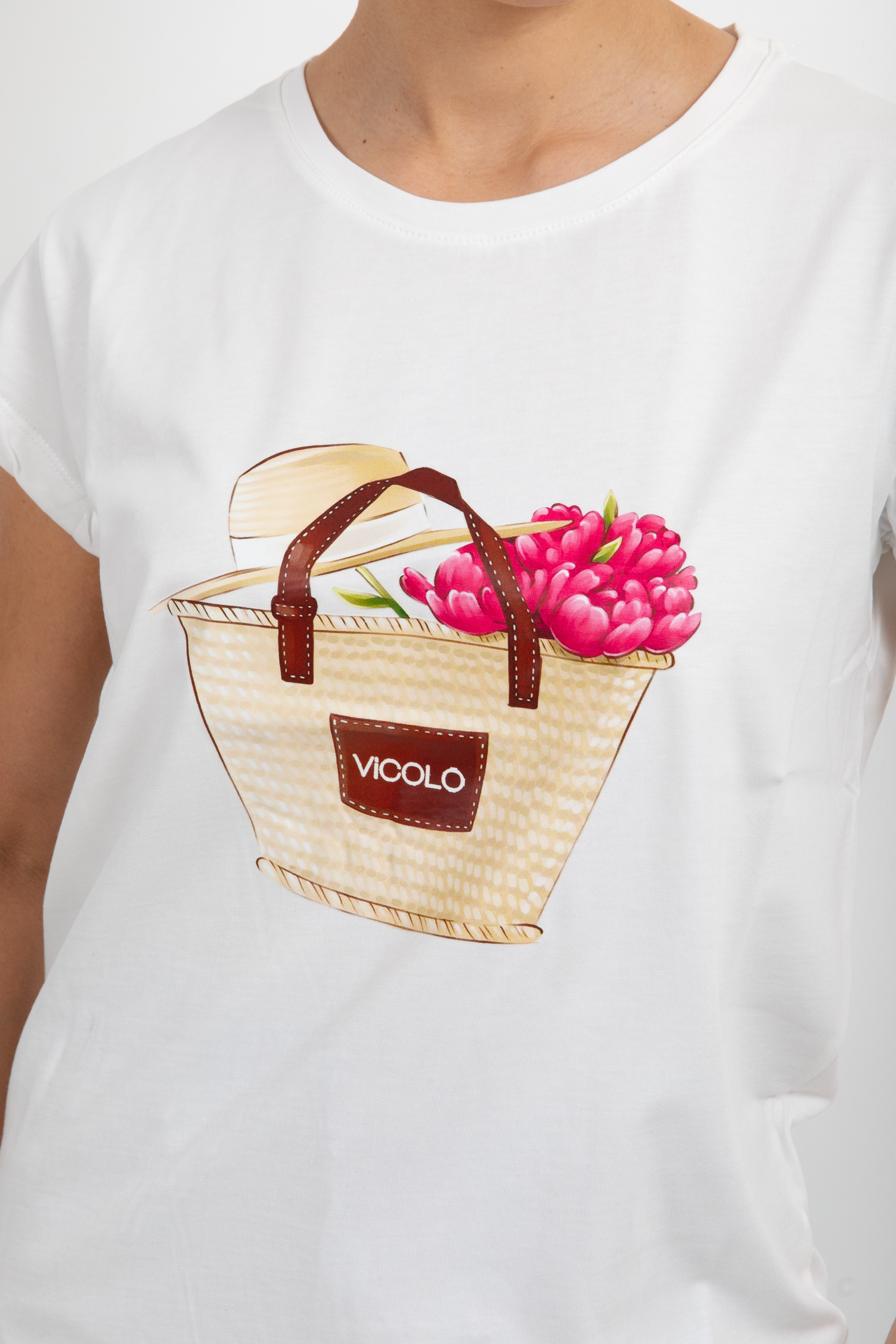 T-shirt handbag in paglia ViCOLO