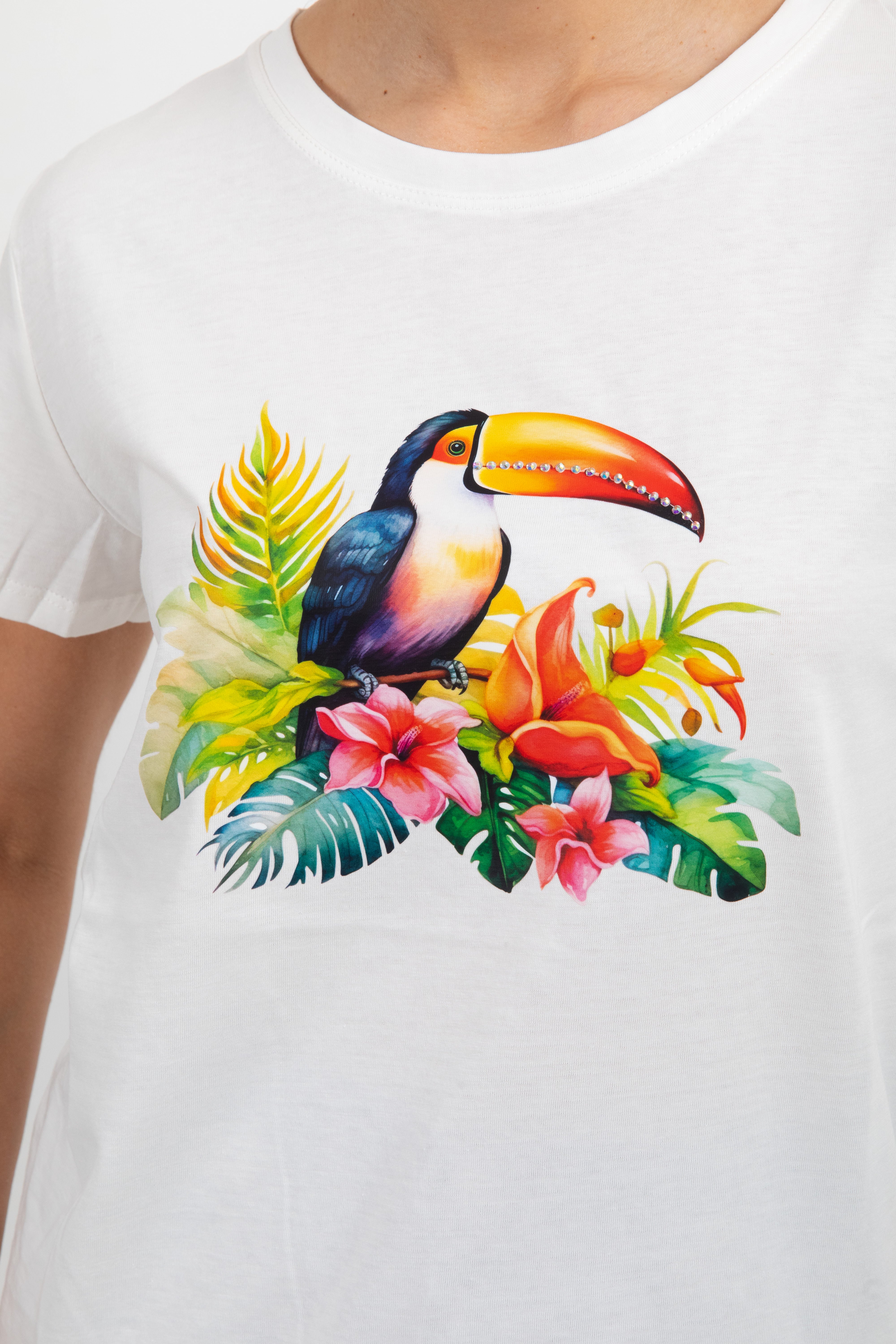 T-shirt tucano strass ViCOLO