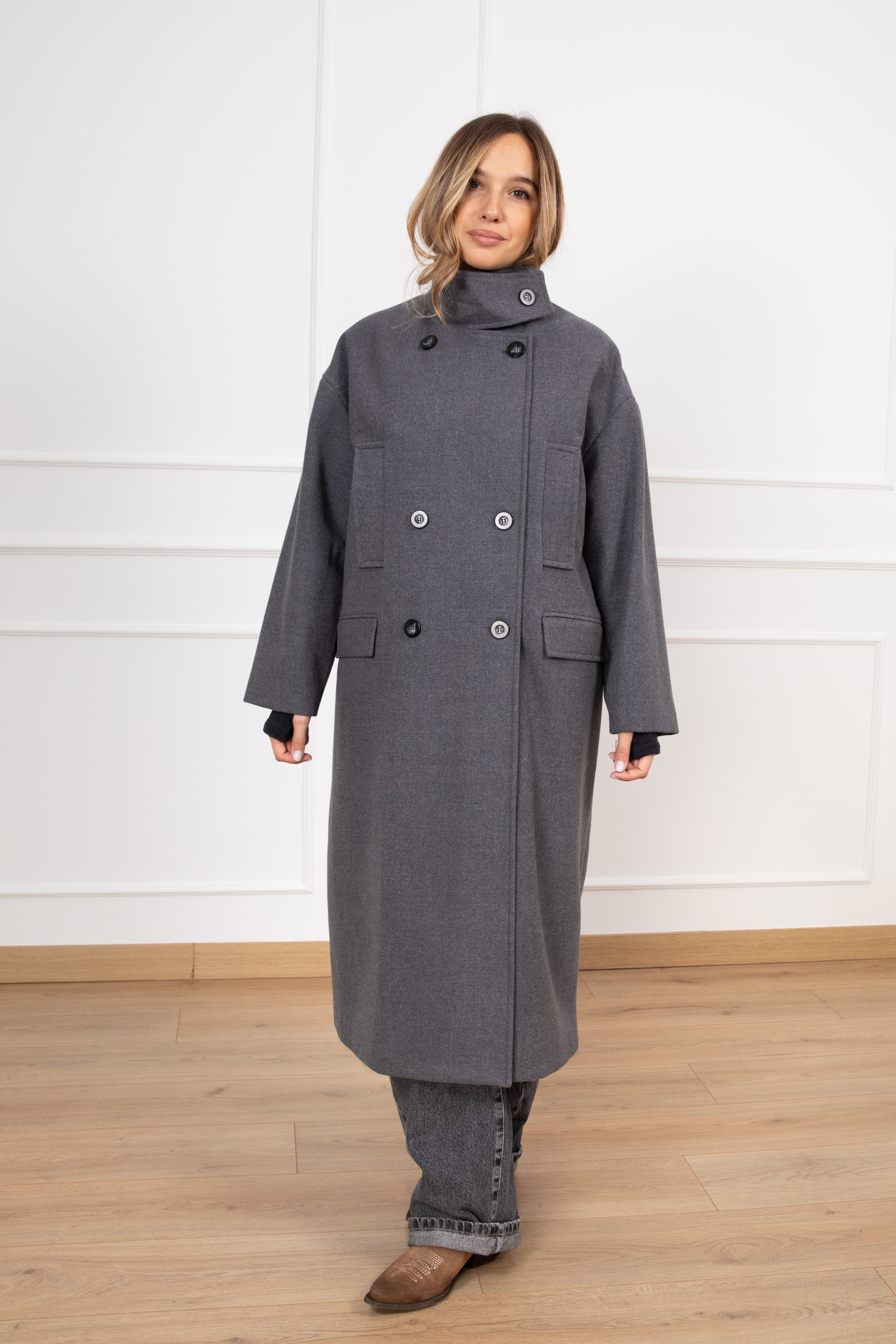 Cappotto con collo a ciambella ViCOLO