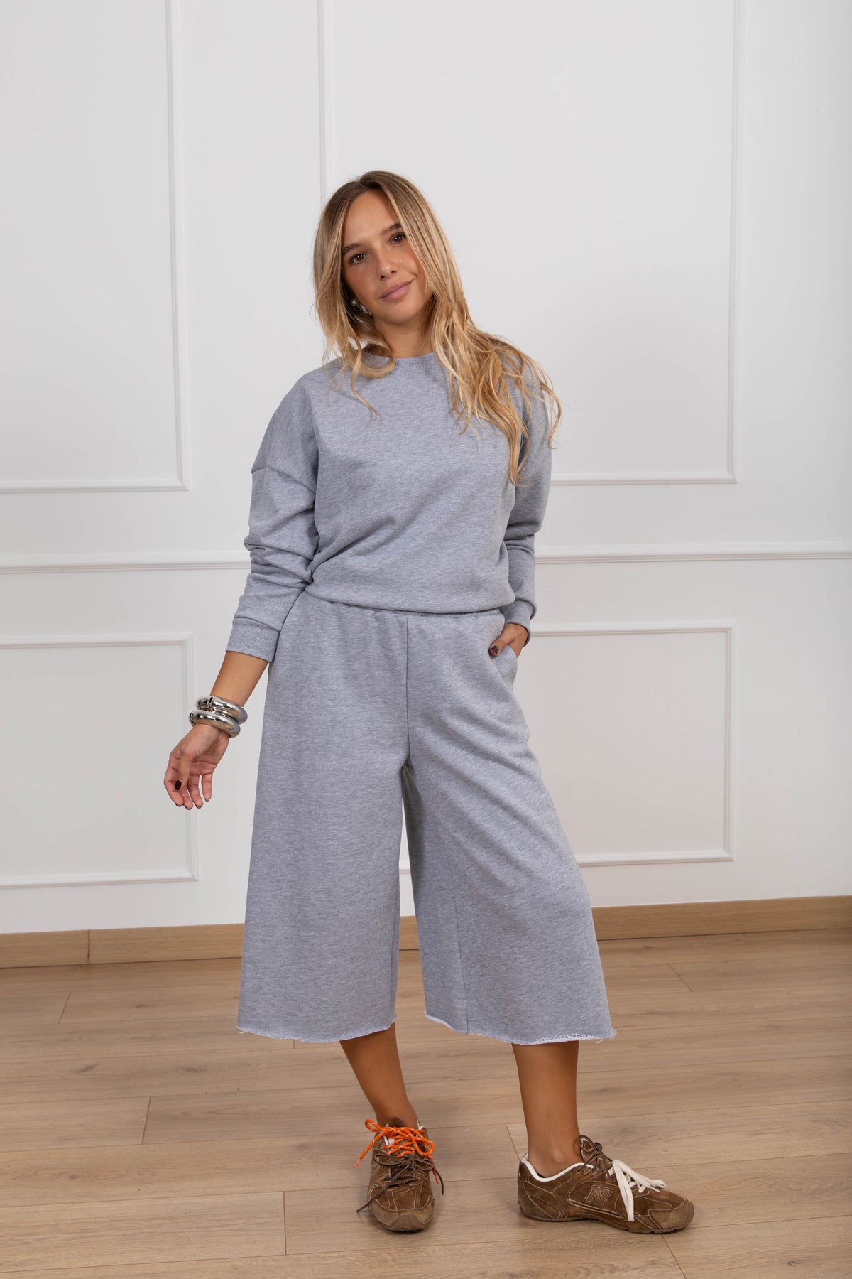 Bermudone garzato in felpa variante grigio Haveone