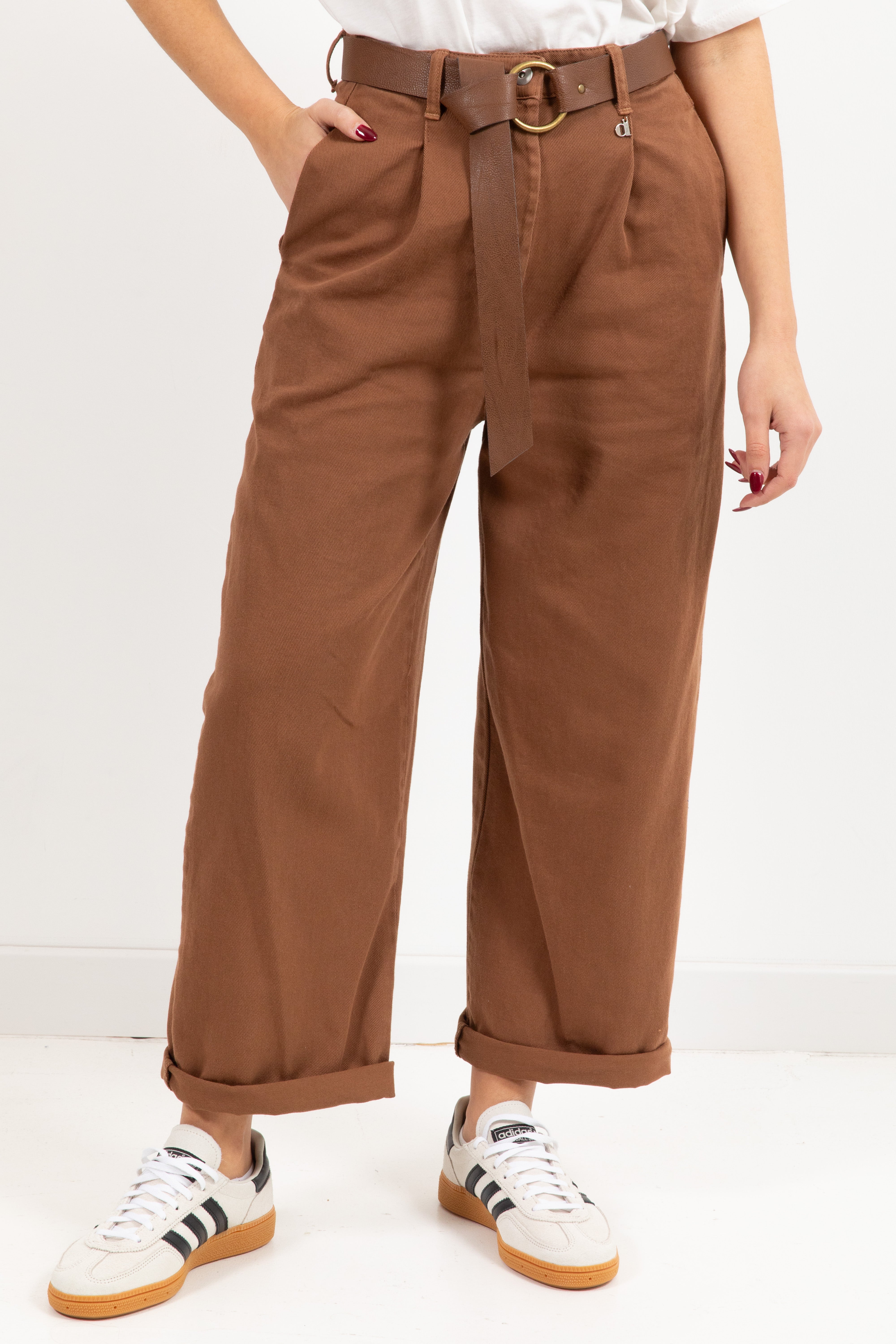 Pantalone baggy-fit in gabardina Dixie