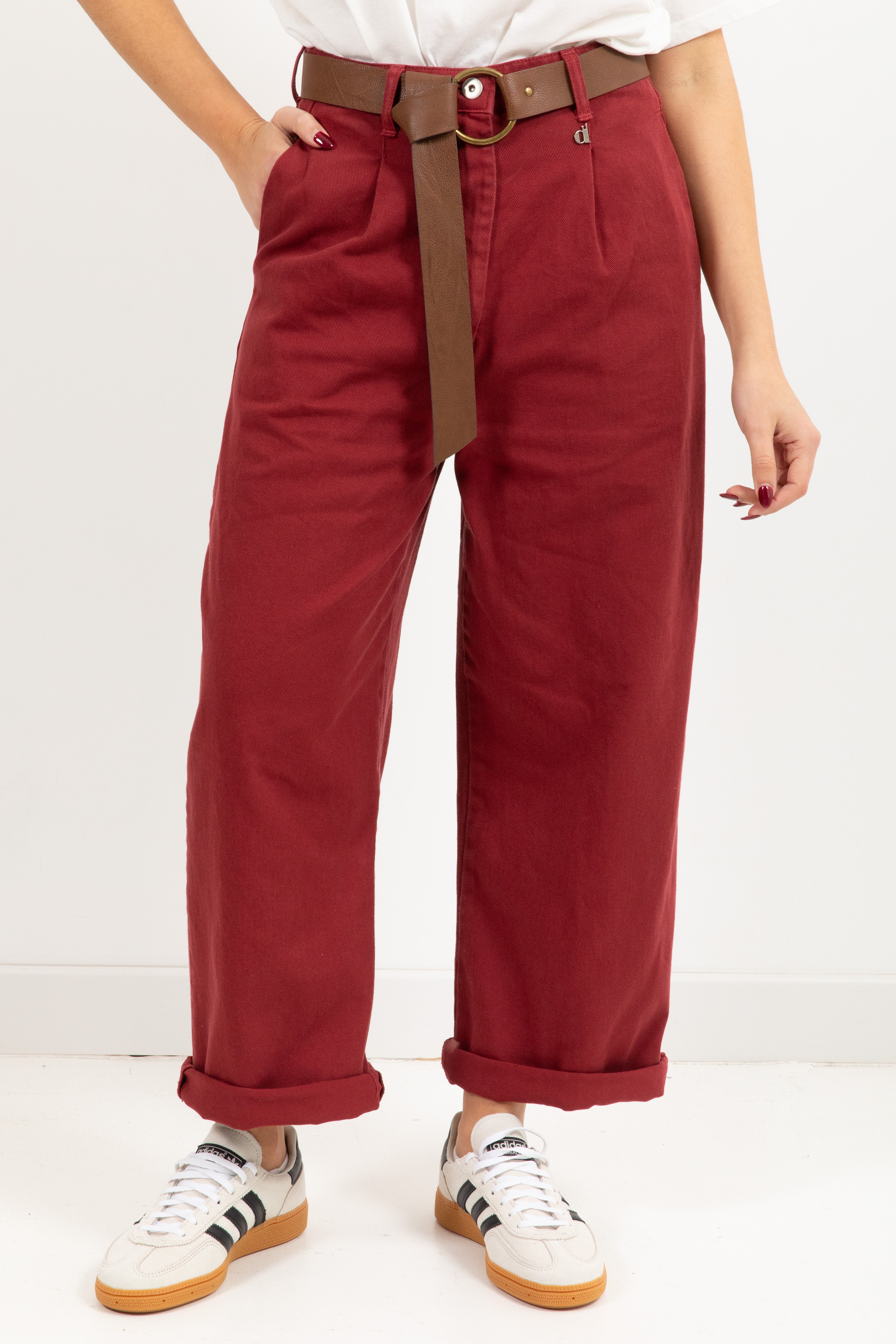 Pantalone baggy-fit in gabardina Dixie