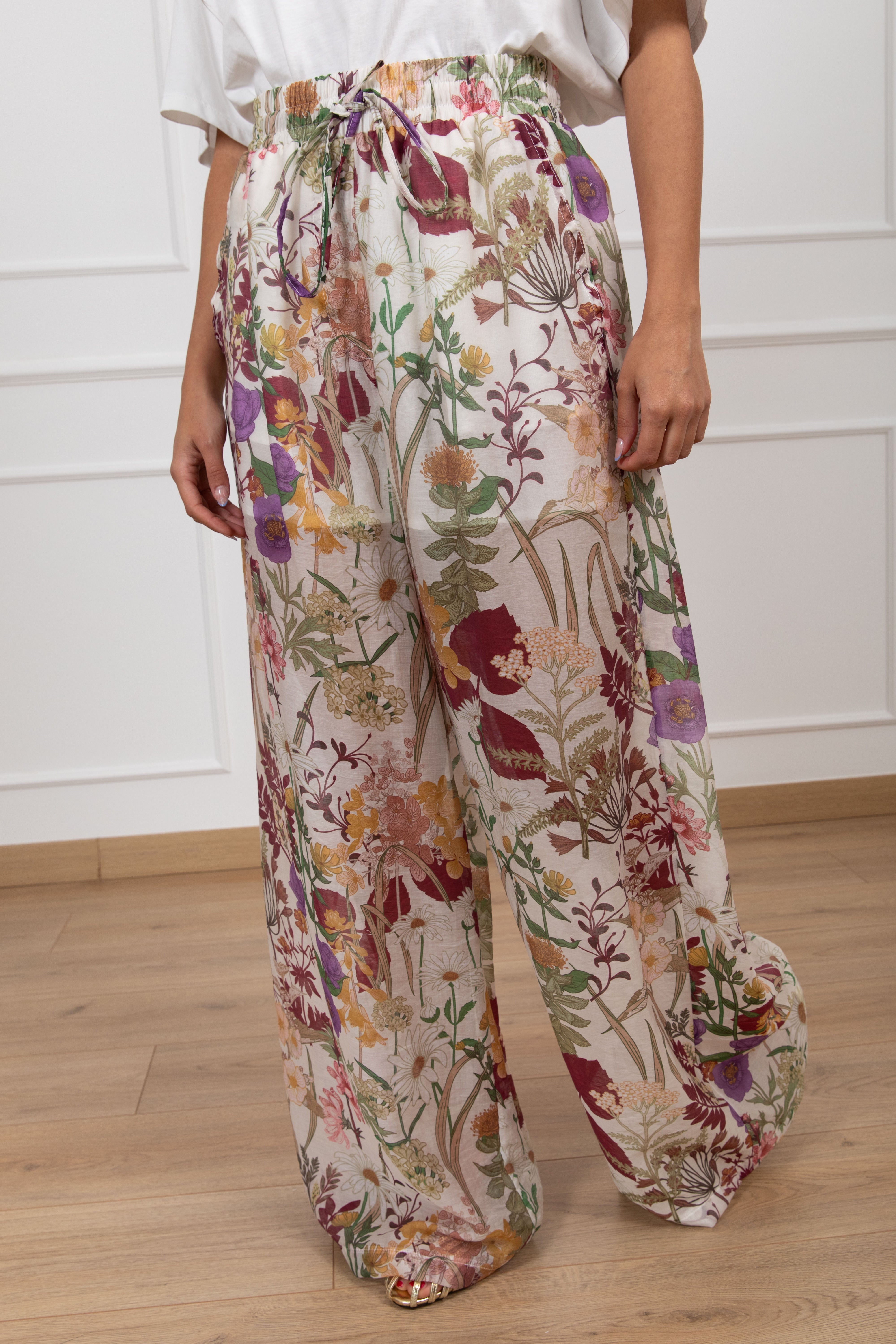 Pantalone fantasia erbolario con coulisse ViCOLO