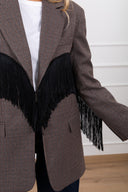 Giacca micro-check con frange ViCOLO