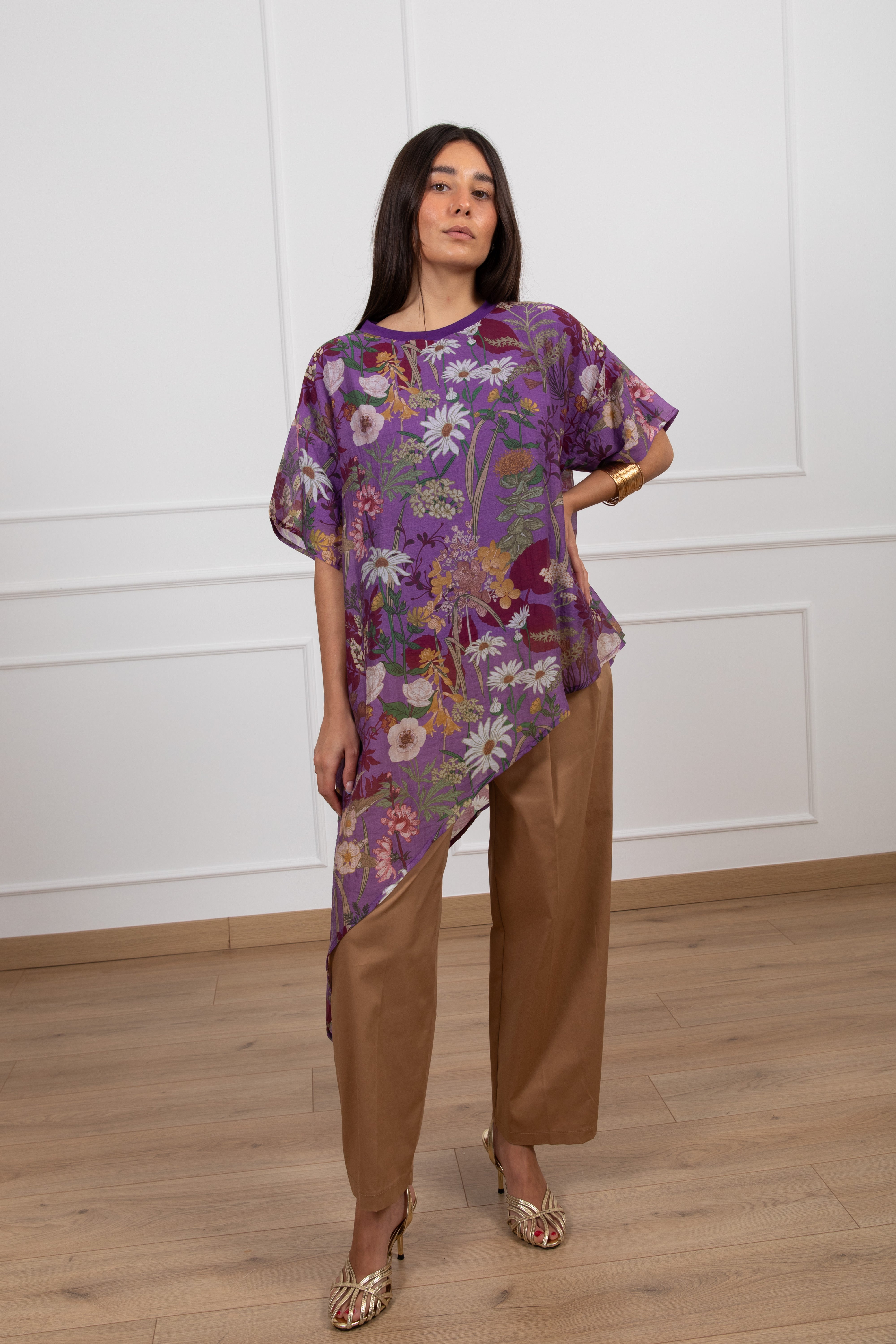 Blusa asimmetrica fantasia erbolario ViCOLO
