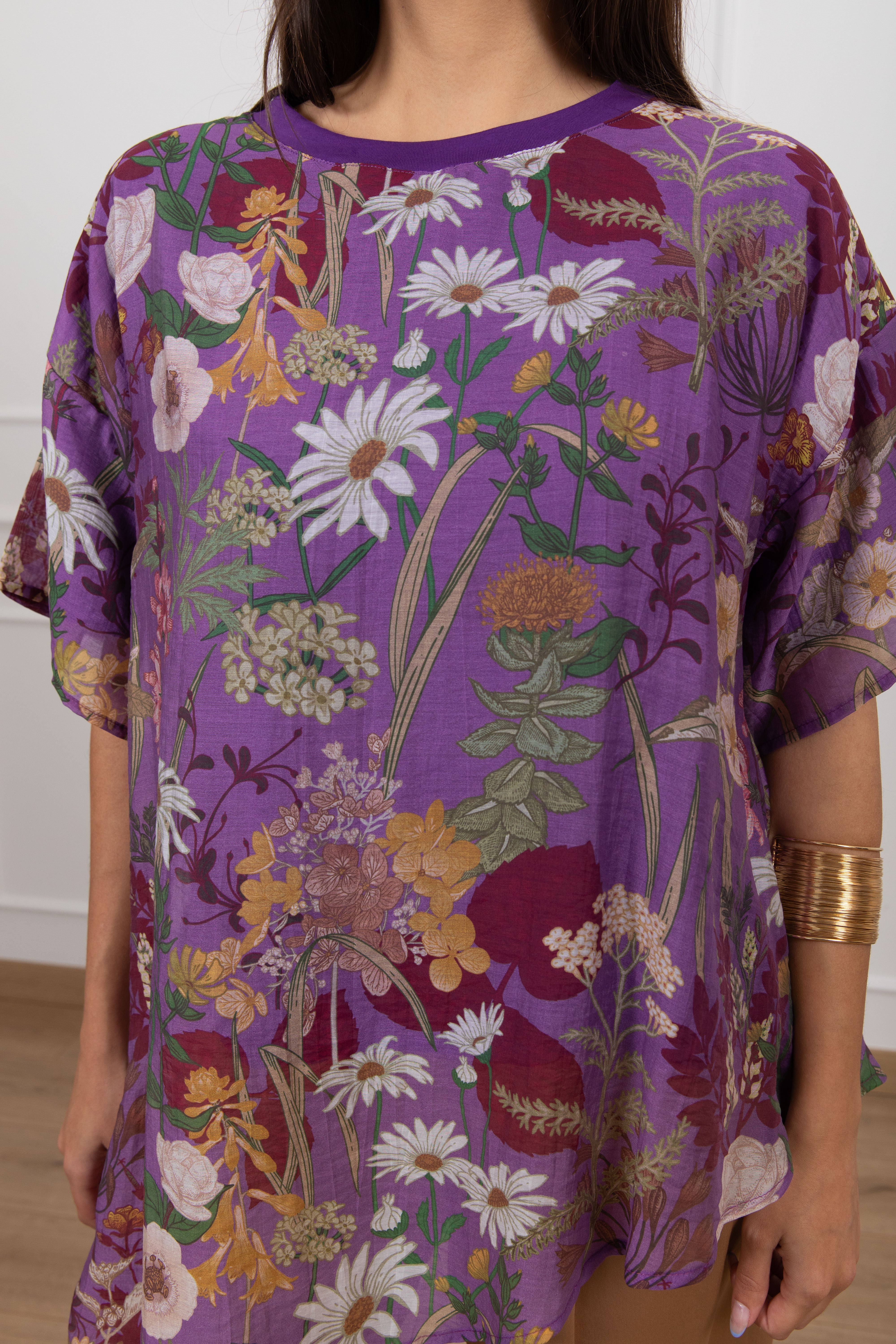 Blusa asimmetrica fantasia erbolario ViCOLO