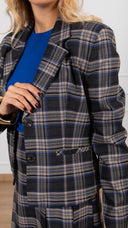 Giacca cropped check bluette Tensione IN