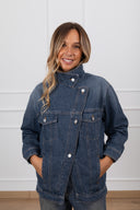 Giacca jeans Willa con taglio obliquo ViCOLO