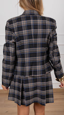 Giacca cropped check bluette Tensione IN