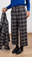 Pantalone 3/4 check bluette Tensione IN