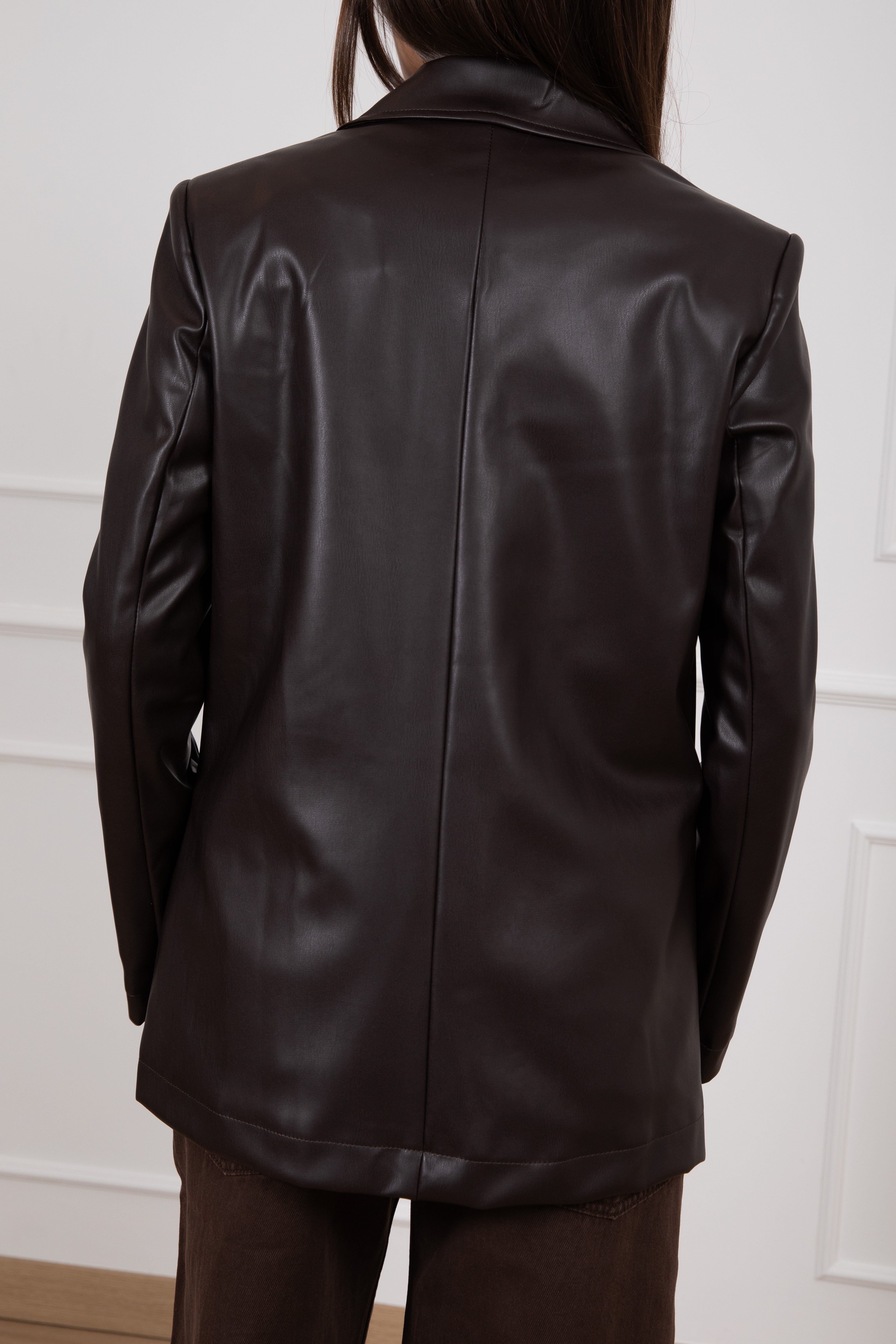 Giacca mono-bottone in eco-pelle Dixie
