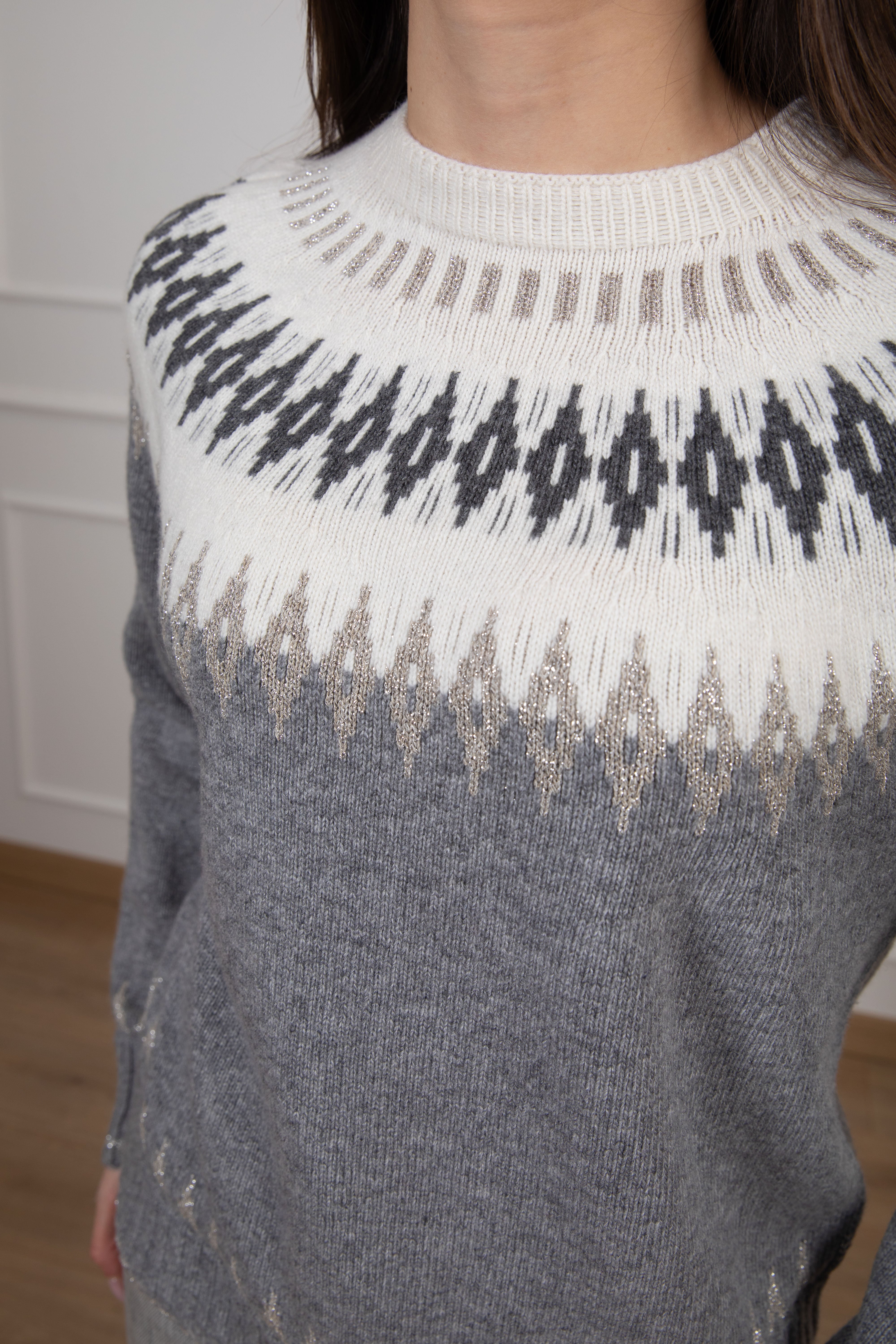 Pull motivo rombi con filo lurex Tensione IN