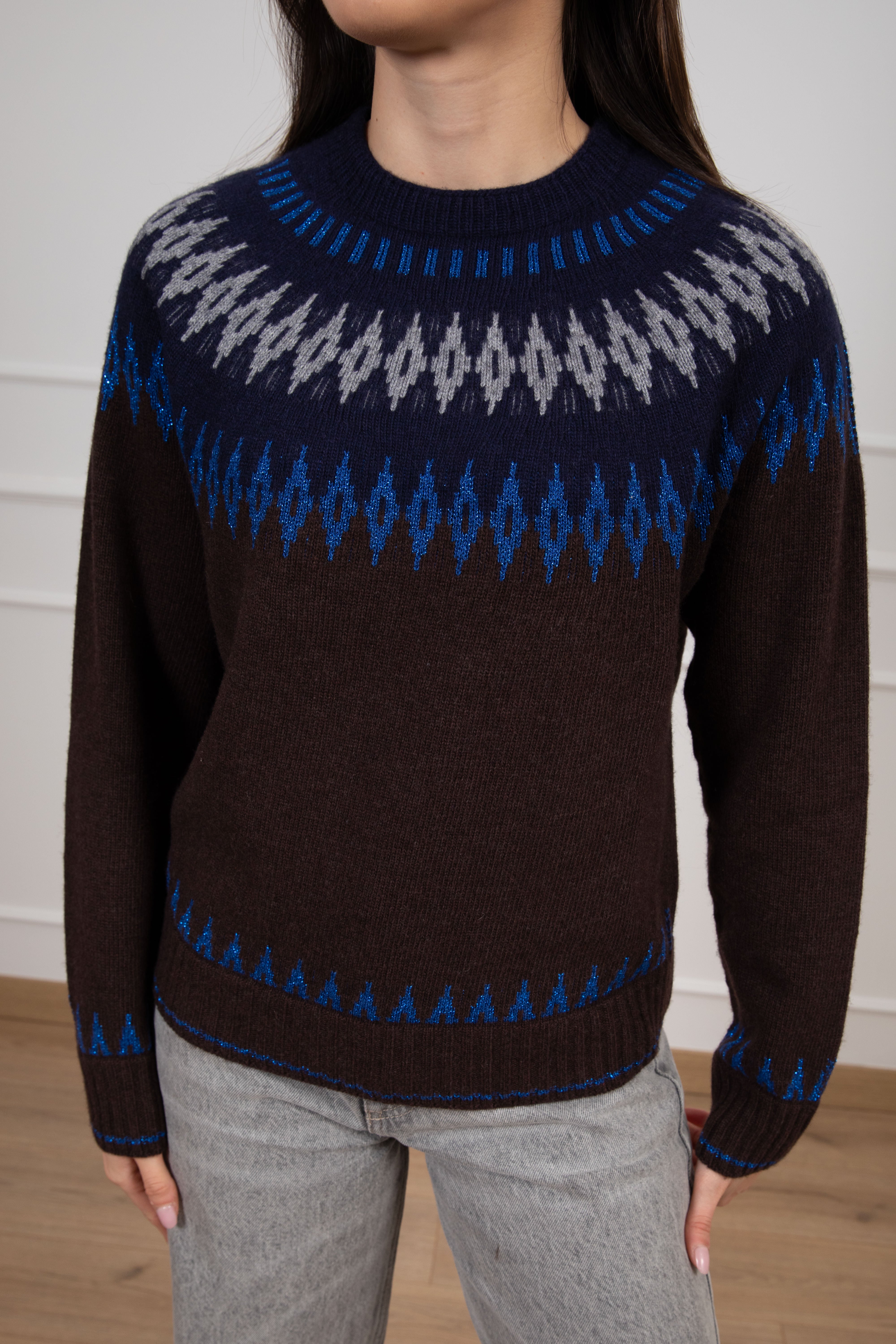 Pull motivo rombi con filo lurex Tensione IN