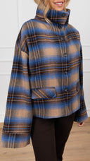 Giacca in flanella check moro con collo ad anello Tensione IN