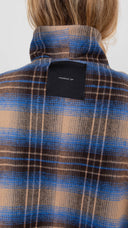Giacca in flanella check moro con collo ad anello Tensione IN