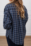 Camicia over-size check variante blu Haveone