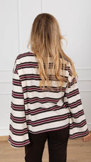 Maglia a righe con manica svasata variante panna Susy Mix