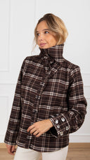 Camicia check con collo anello e applicazioni sui polsini Tensione IN