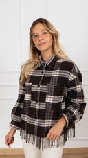 Giacca-camicia check moro con frange ViCOLO