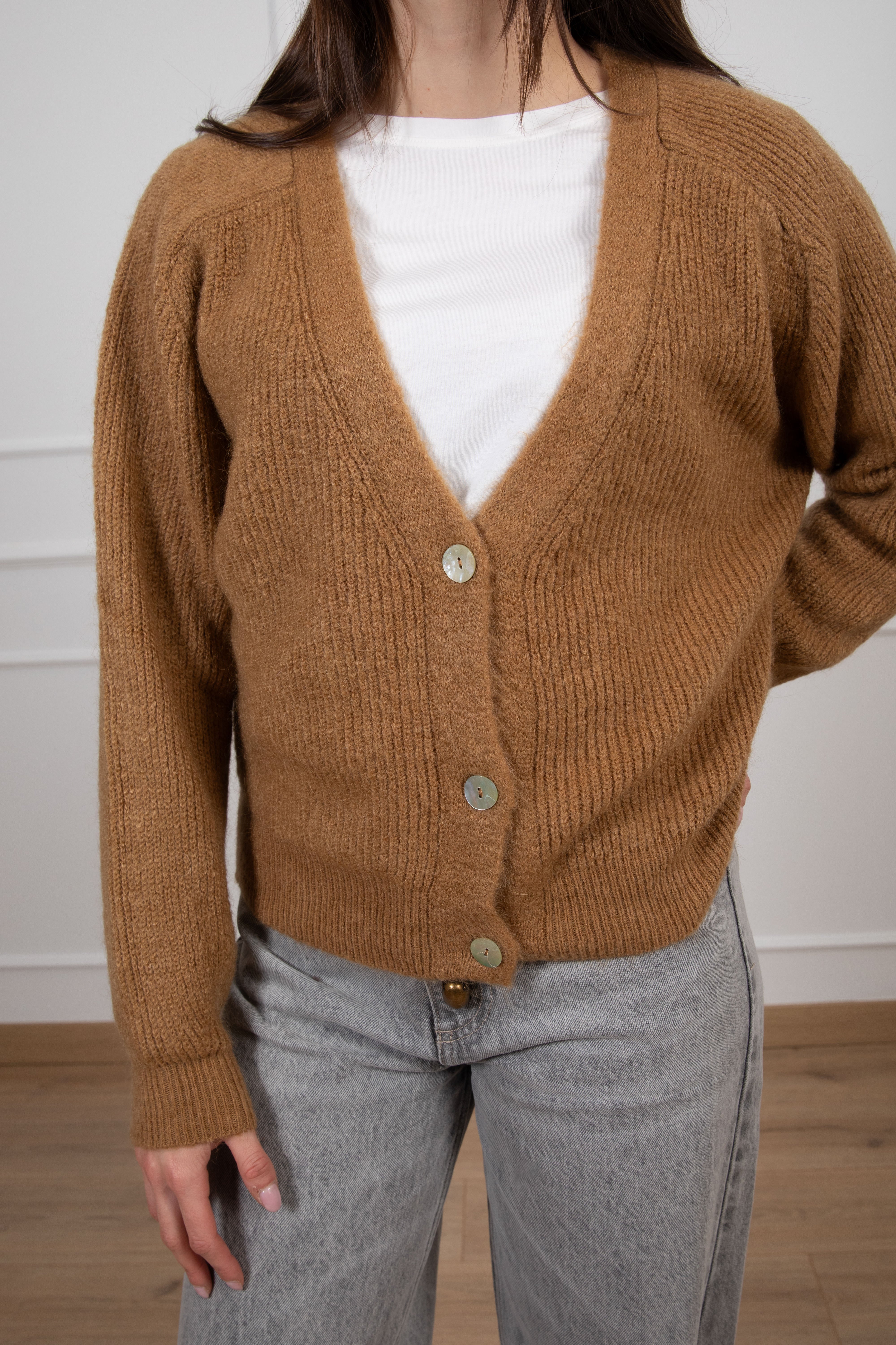 Cardigan a coste in mohair Susy Mix
