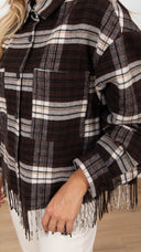 Giacca-camicia check moro con frange ViCOLO