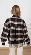 Giacca-camicia check moro con frange ViCOLO