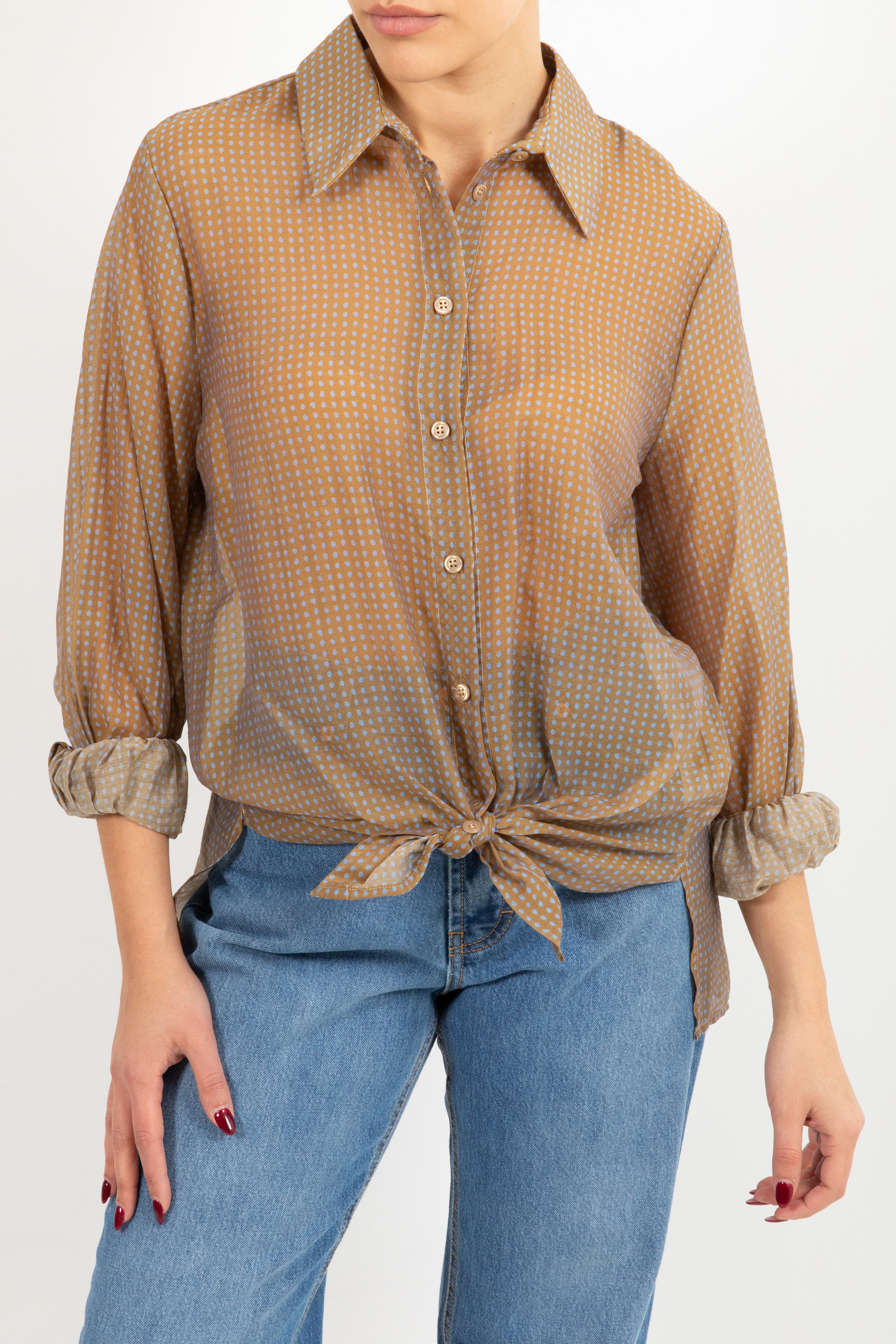 Camicia in lyocell con micro-pois Dixie