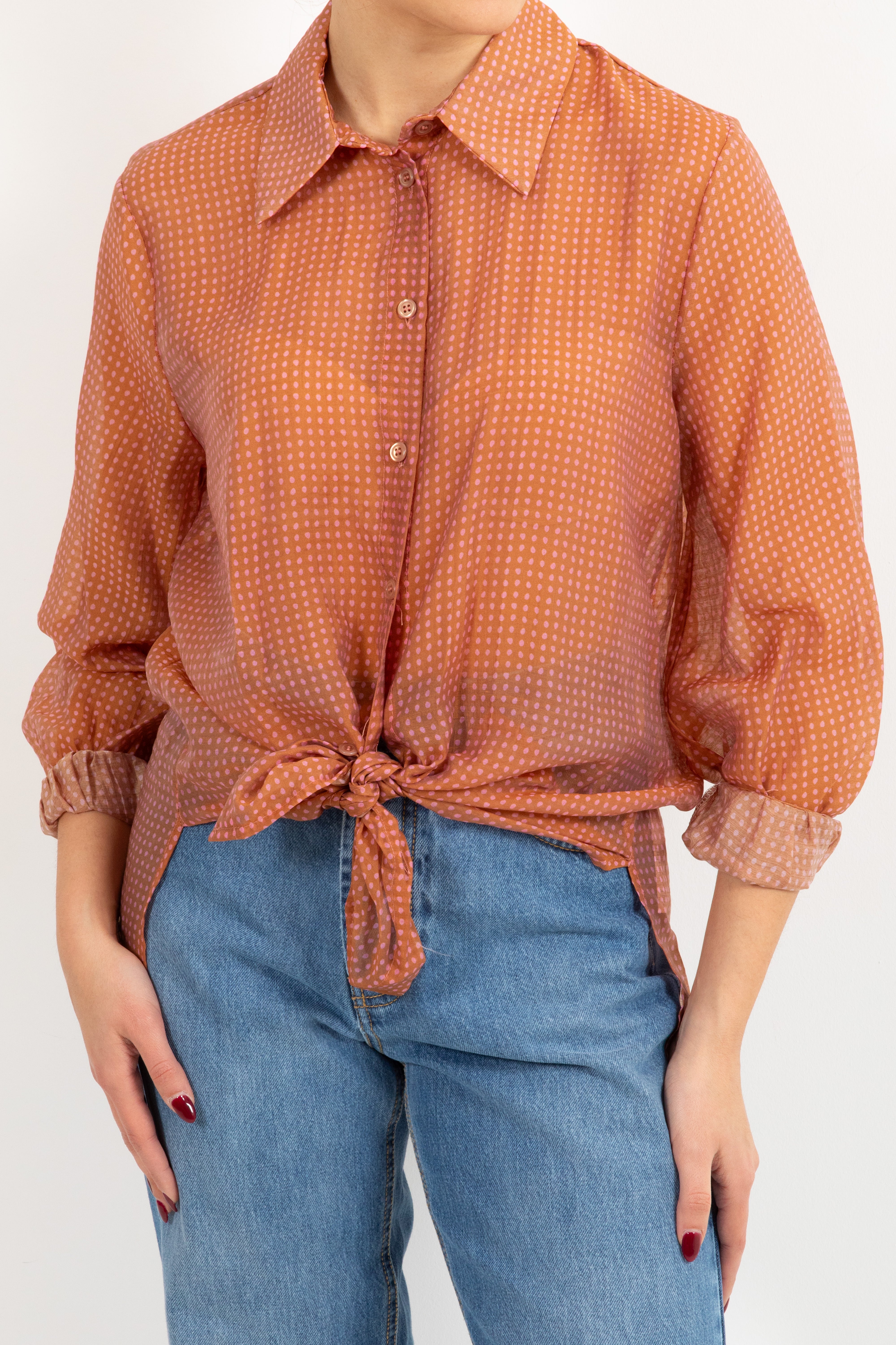 Camicia in lyocell con micro-pois Dixie