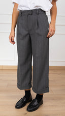 Pantalone 3/4 gessato in flanella variante grigio Tensione IN