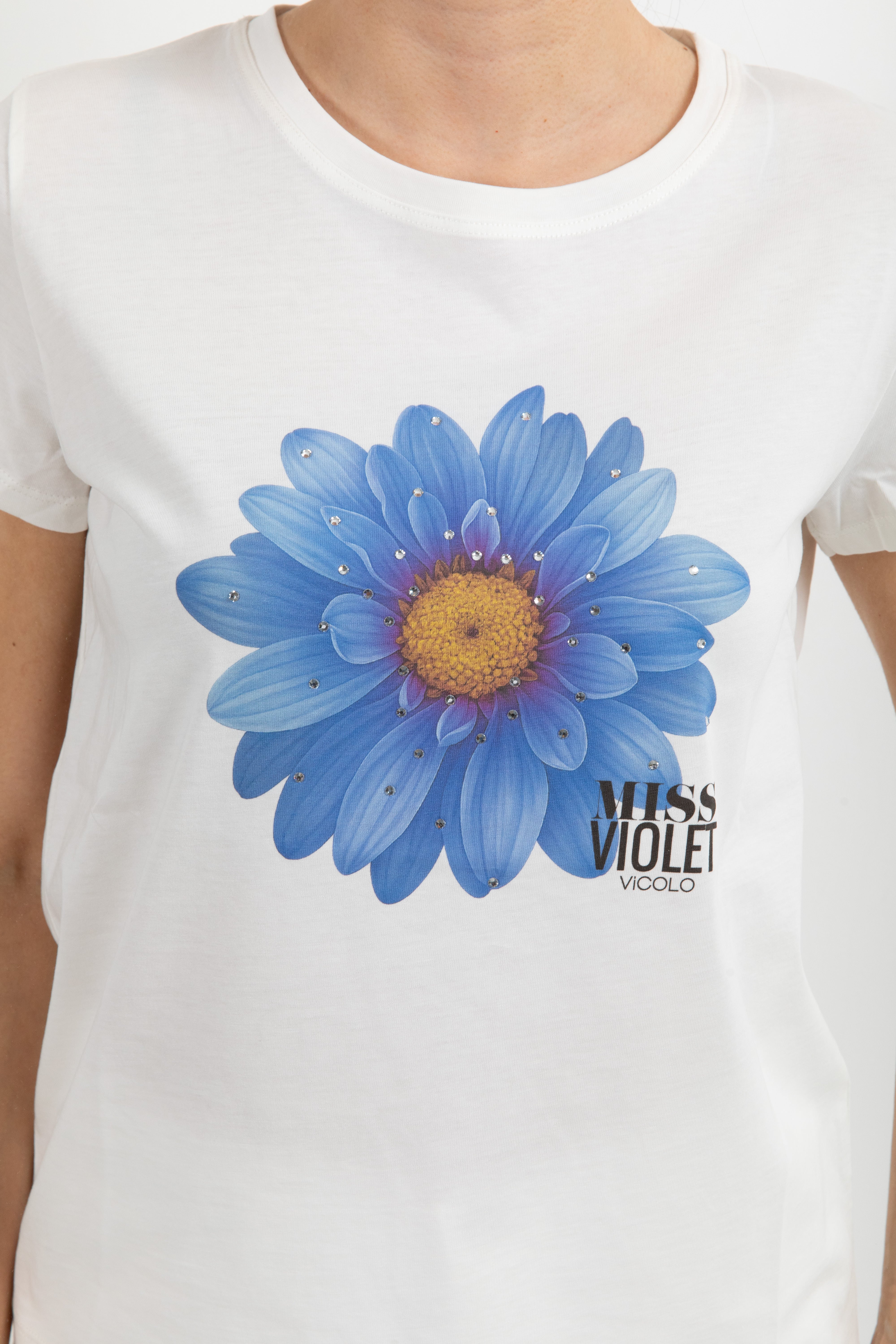 T-shirt "Miss violet" flowers ViCOLO