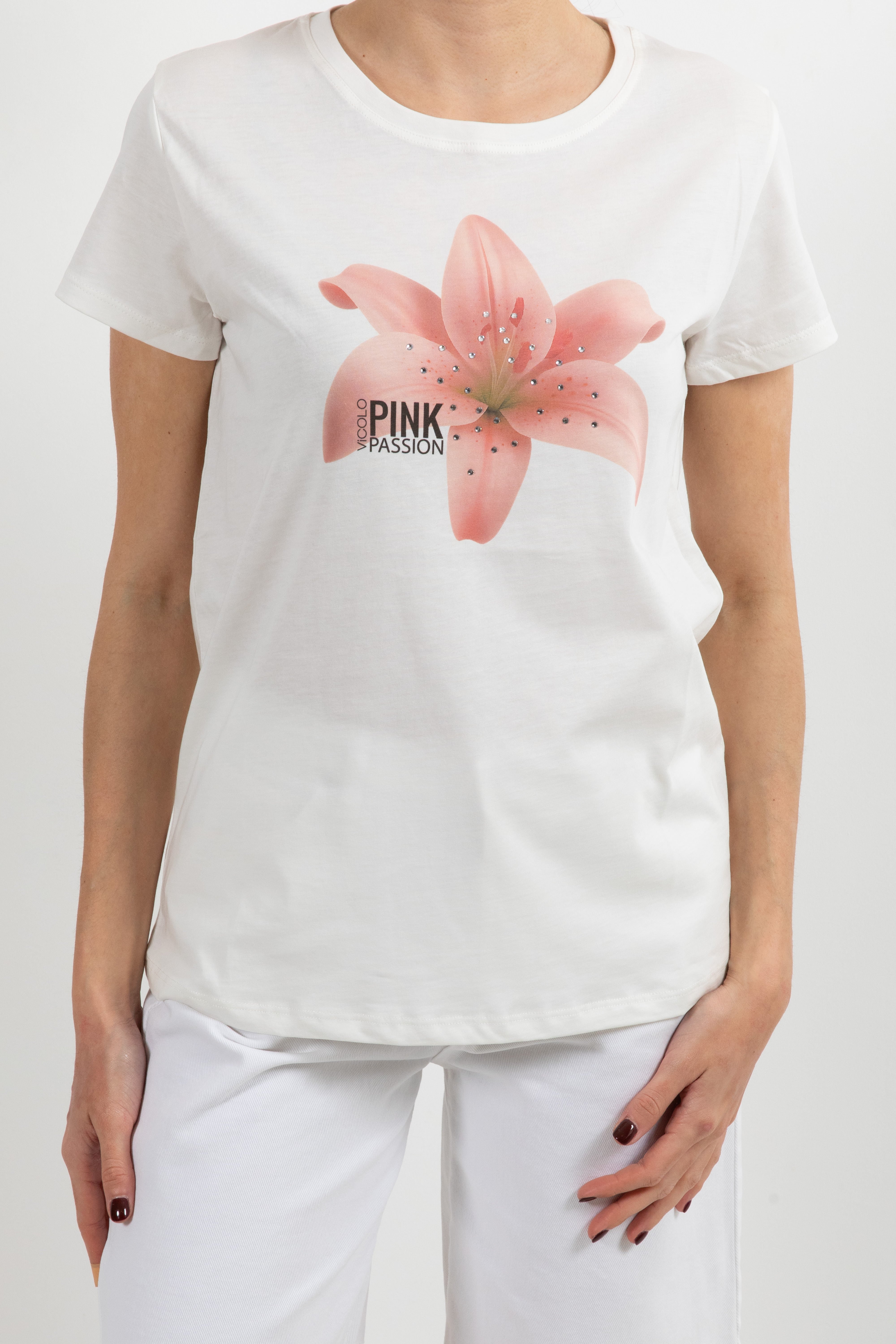 T-shirt "Pink passion" flowers ViCOLO