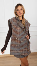 Gilet tweed azzurro Susy Mix
