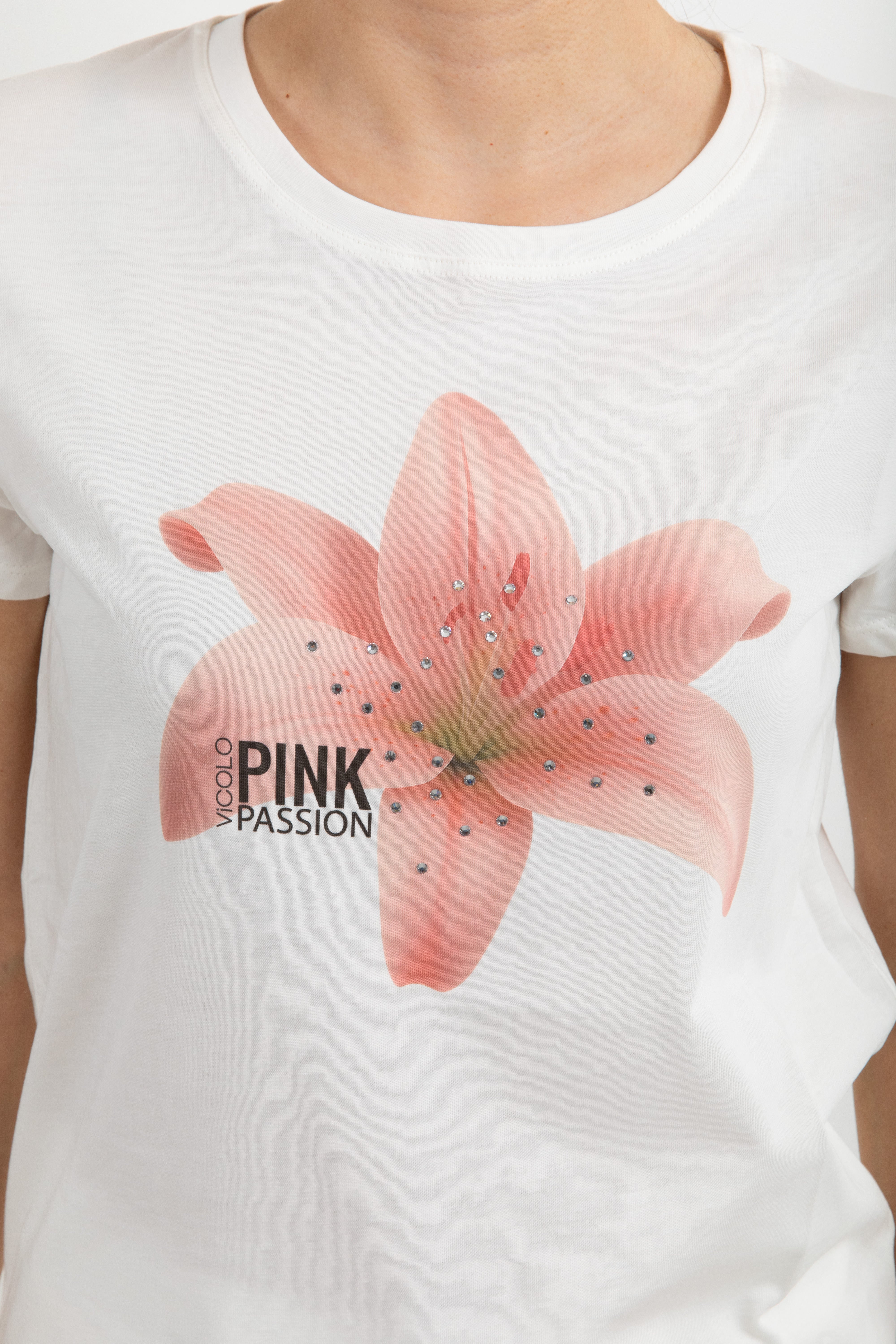 T-shirt "Pink passion" flowers ViCOLO