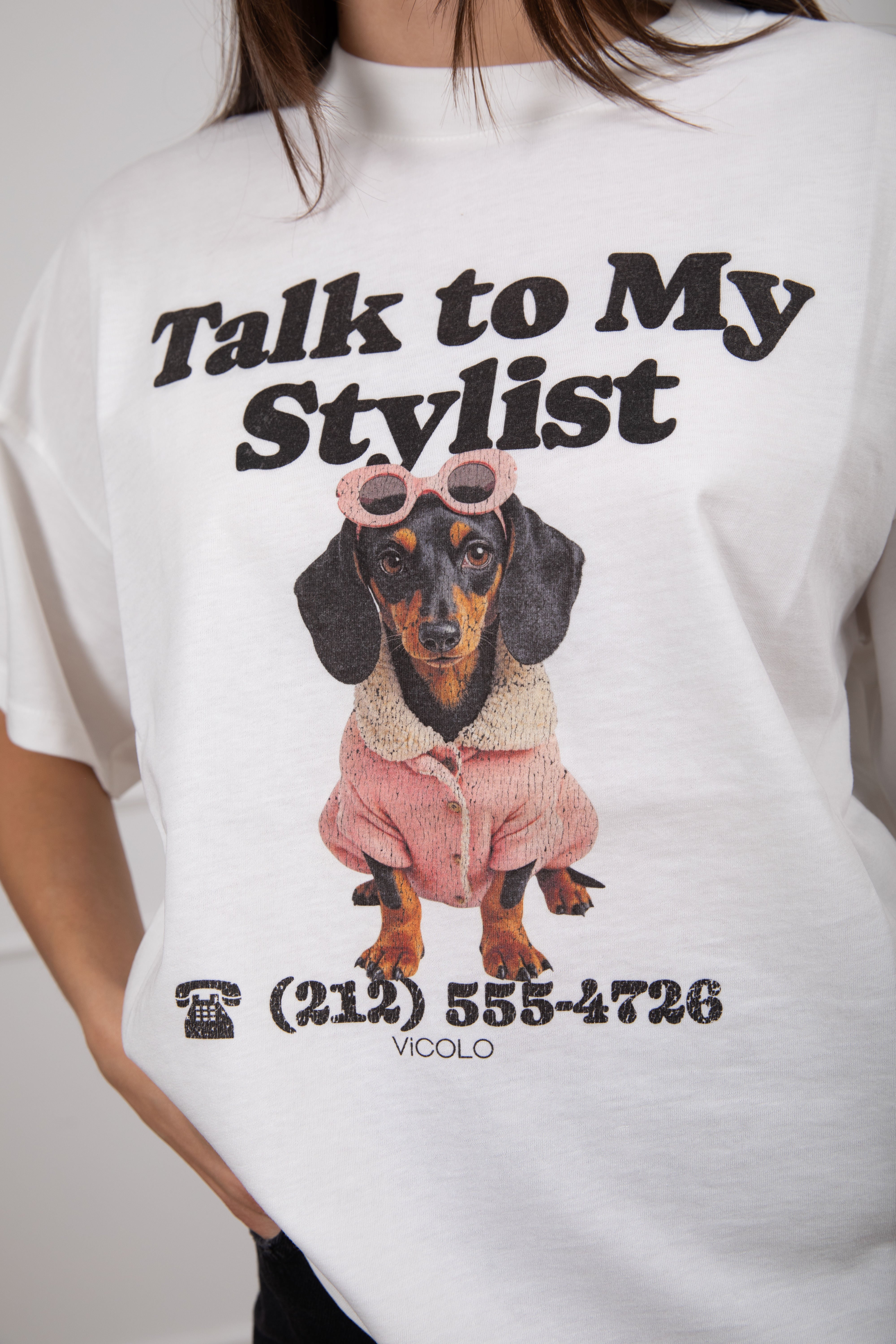 T-shirt over-size "Talk to my stylist" ViCOLO