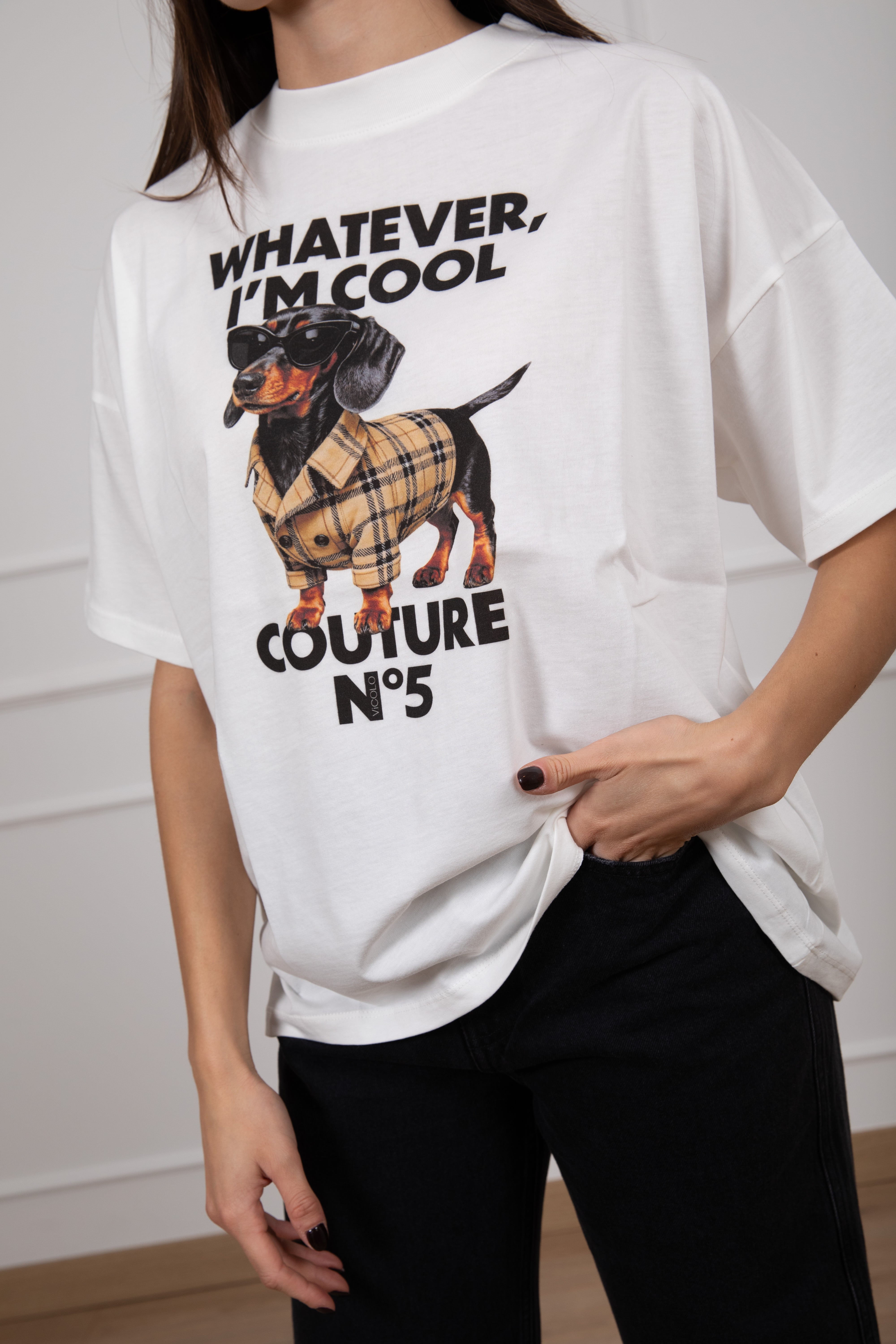 T-shirt over-size "Whatever, I'm cool" ViCOLO
