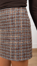 Mini-gonna tweed azzurro Haveone