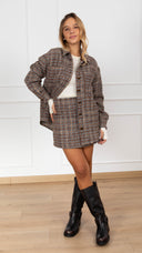 Giacca-camicia over-size tweed azzurro Haveone