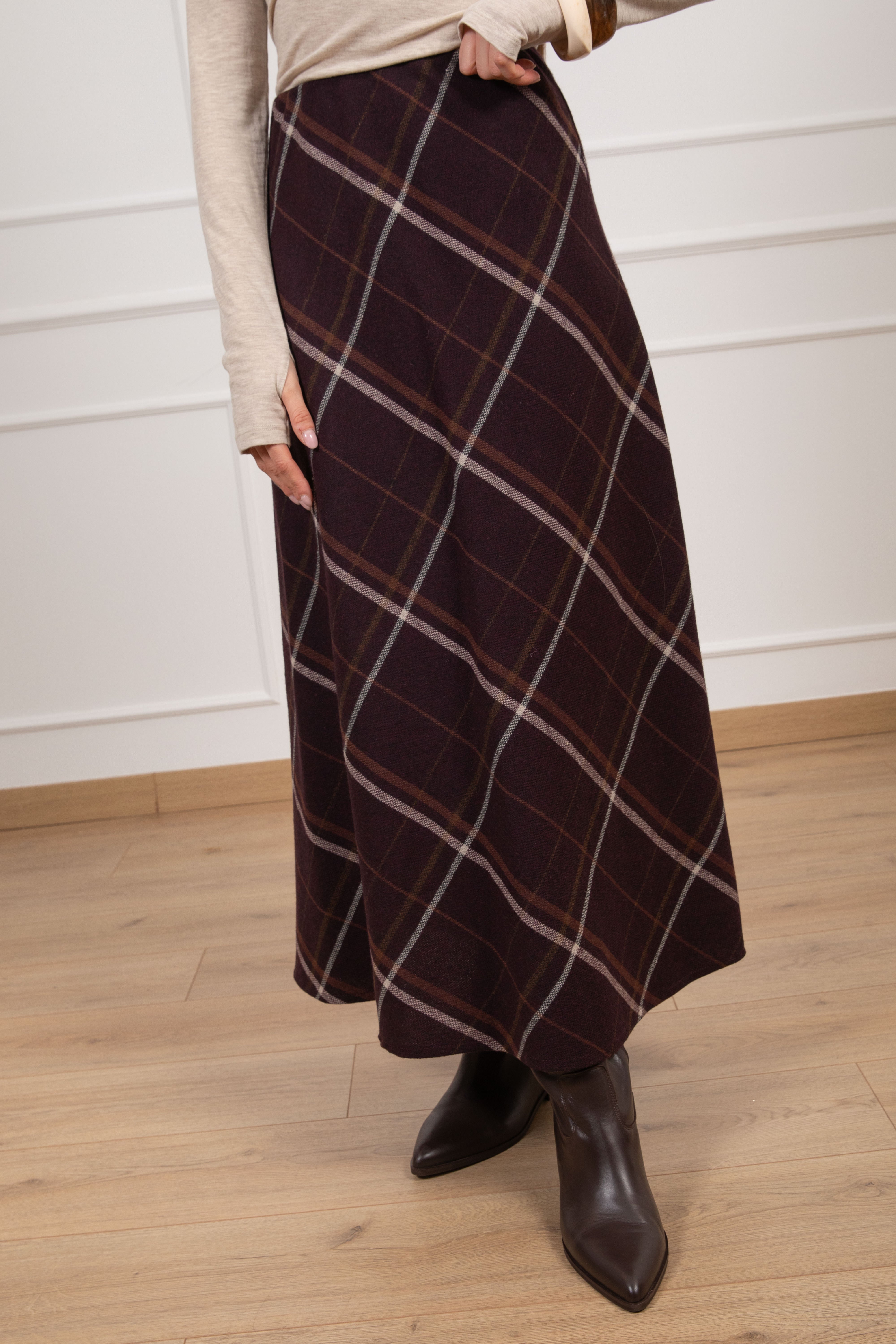 Gonna lunga check in lana Tensione IN