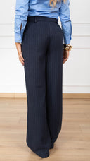 Pantalone gessato gamba dritta variante blu Tensione IN