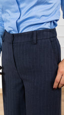 Pantalone gessato gamba dritta variante blu Tensione IN