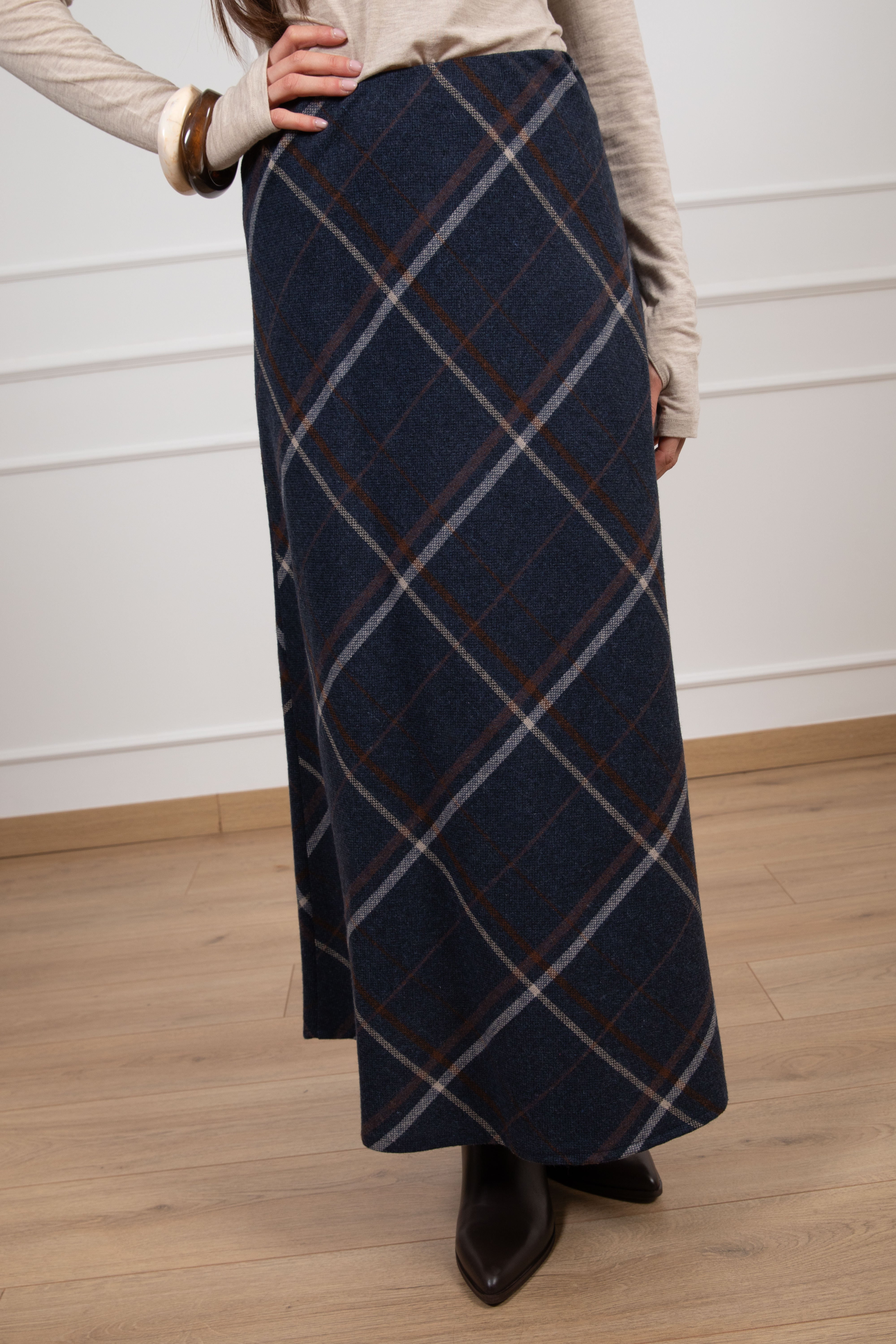 Gonna lunga check in lana Tensione IN