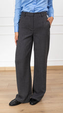 Pantalone gessato gamba dritta variante grigio Tensione IN
